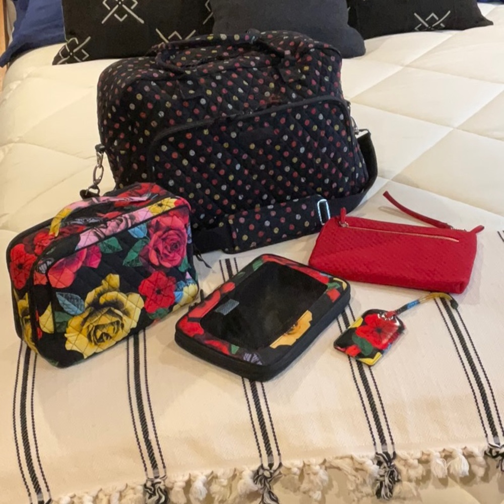 Vera Bradley Weekender Set Havana Dots and Havana Rose